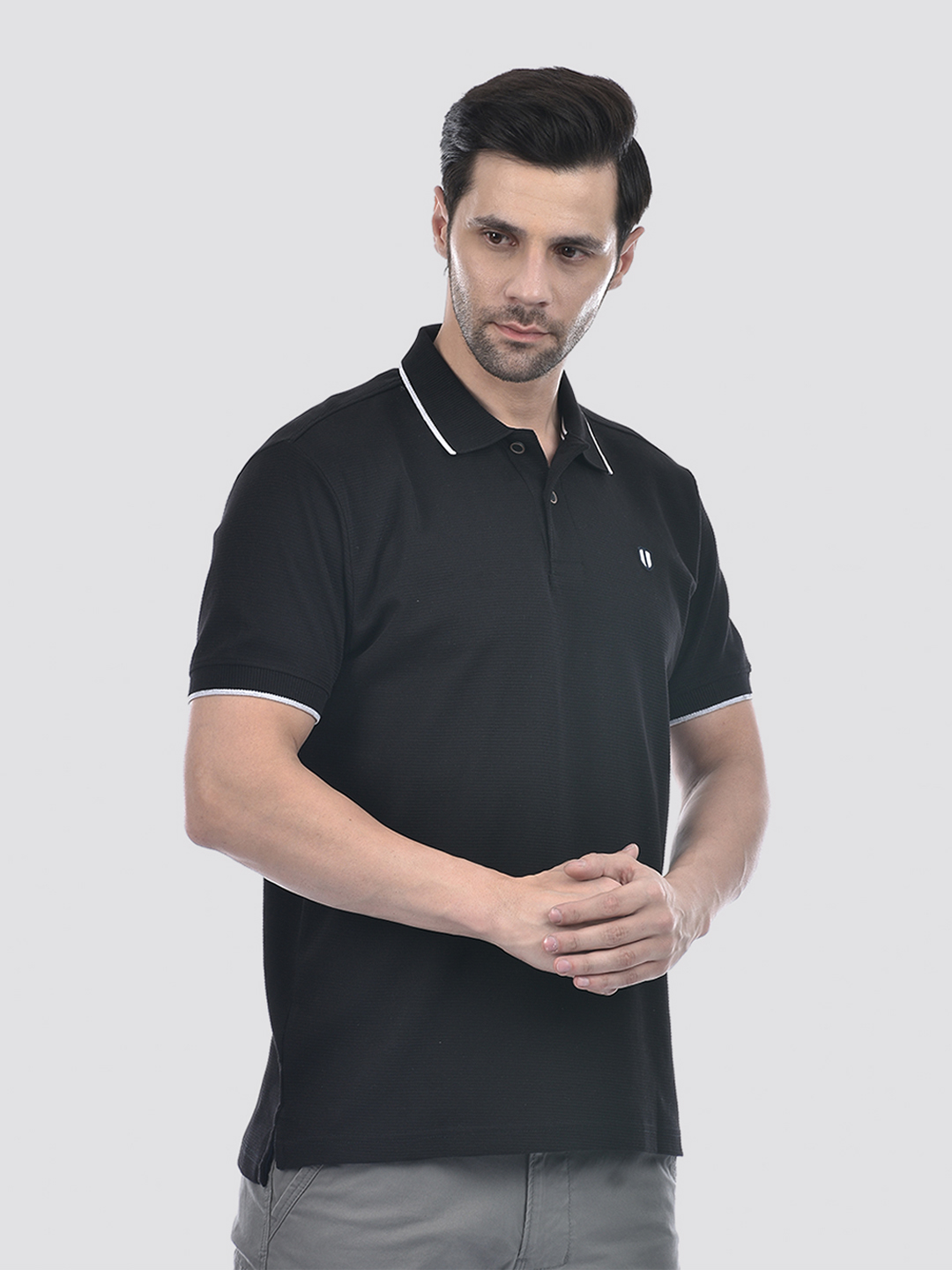 Numero Uno Men's Half Sleeve Regular Fit Black Polo T-Shirt